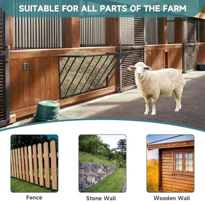 Hay Feeder Blanket Holder Carbon Steel Hay Rack Wall Mounted Hay Feeder for Horses Goats Farm Indoor and Outdoor Usee(2PCS) - size: 2PCS