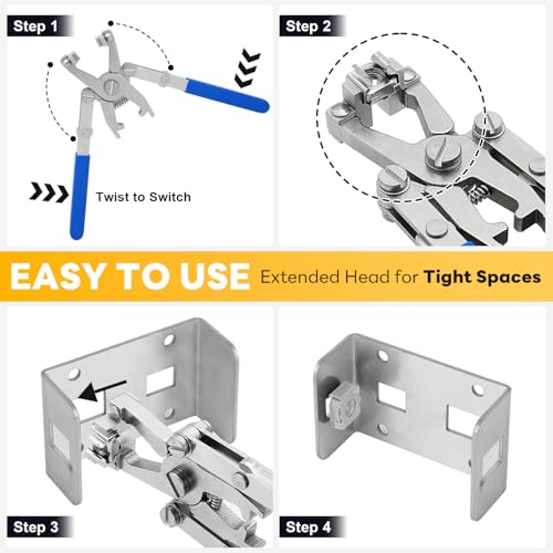 Rotable Dual Head Cage Nut Tool Kit with 10 Sets M6 Silver Rack Mount Screws - Screw Install and Remove Tool for M4 M5 M6 M8 M10 - Screw Tool Kit for Server Rack, Network Cabinet, Data Center(Blue) - color: 10 Pack Cage Nuts+Blue Handle Tool