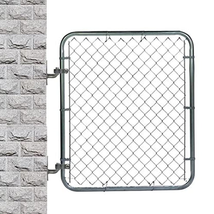 4 Pack Wall Mount Gate Hinges, Heavy Duty Chain Link Fence Gate Hinges with 5/8 Hinge Pin for Fences & Farm Gates (Screws Not Included), Silver - color: Silver-4pcs