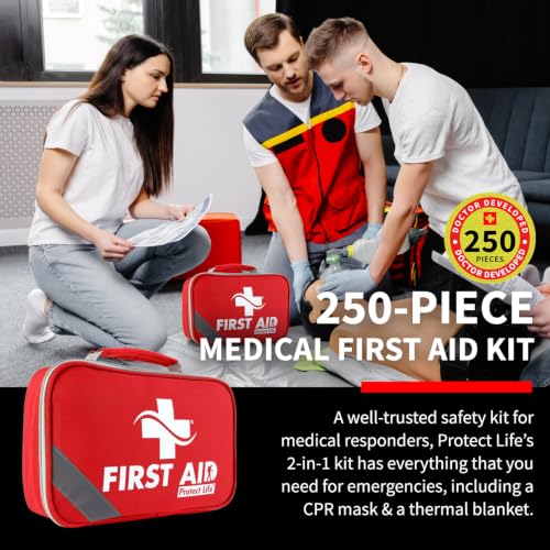 Protect Life Survival First Aid Kit for Home/Business, Camping 250pcs - size: 251 Pieces