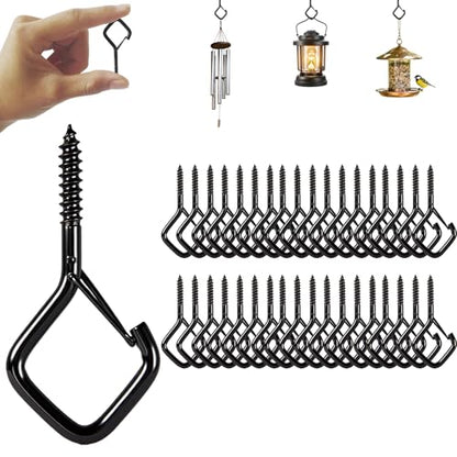 52 PCS 1.65IN Safety Buckle Small Screw Hooks for Plants, Lights - size: 1.65IN