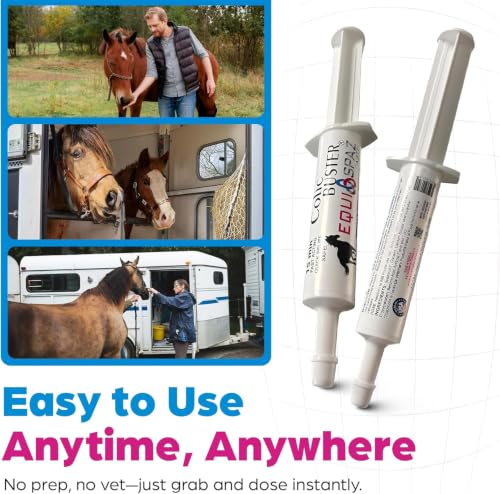 Fast Acting Horse Colic Relief – 15 Minute Natural Gas & Spasmodic Support – Oral Equine Digestive Comfort Syringe – Safe for Pregnant Mares – Essential Barn First Aid