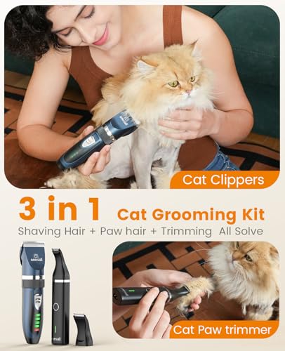 oneisall Cat Clippers and Paw Trimmer 3 in 1 Cat Grooming Kit