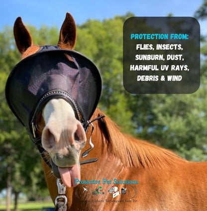 EquiVizor Solar Vizor Horse Fly Mask (Size Mini), 100% UV Eye Protection for Horses with Uveitis, Photosensitivity, Ulcers, Head Shaking, Eye Injuries. Also Available in Pony, Cob, Full - size: Mini