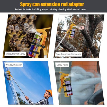 NEWFLY Spray Can Extension Pole Adaptor, Adjustable Sprayer Bracket Adaptor - color: Yellow