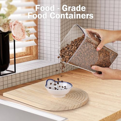 Pop Airtight Food Storage Containers Set with Lids, 6 Pcs Stackable One Button Opening Food Containers Kitchen Pantry Organization and Storage, BPA Free Stackable Cereal Container (0.5, 1.2, 1.8qt)*2 - color: gray, 6 Pcs