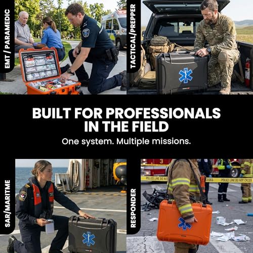 NANUK 940 Waterproof EMS/EMT Empty Hard Case with Dual-Compartment Lid Organizer and Padded Dividers – First Aid Organizer for Trauma Kits & IP67 Dustproof, Impact-Resistant – Black - color: Black