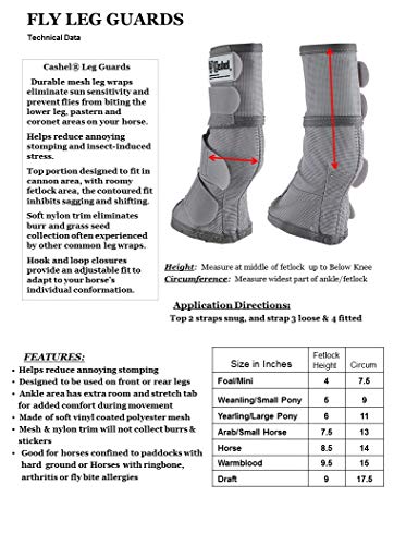 Cashel Crusader Horse Fly Leg Guards Pony Grey - color: Grey, size: Large Pony