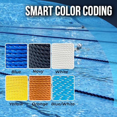 5327lbs Heavy Duty PP/Polyester/Nylon Rope, White, 3/8inX98FT | Weather-Resistant & Waterproof Rope for Pool, Camping, Construction & Rigging Applications - color: White, size: 3/8in X 98FT