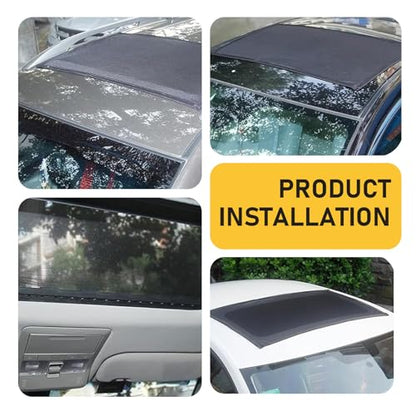 Car Sunroof Sun Shade, 39" x 25.5" Magnetic Screen Moon Roof Breathable Mesh Cover, Quick Install Sunproof Protection Cover, Universal Sun Protection for Moonroof and Side Window for Cars