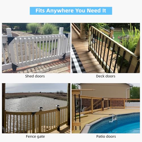 Sliding Gate Hardware Kit, Heavy Duty Fence Gate Kit with Roll Wheels, Universal Fit for 1" to 2" Thick Wood Fence Gates, Anti-Sag Corner Frame Brackets, Smooth Rolling, Easy DIY Installation