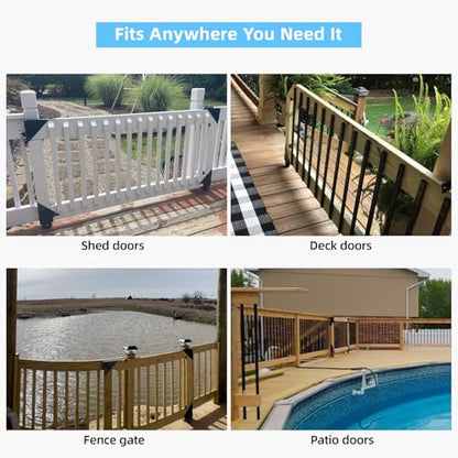 Sliding Gate Hardware Kit, Heavy Duty Fence Gate Kit with Roll Wheels, Universal Fit for 1" to 2" Thick Wood Fence Gates, Anti-Sag Corner Frame Brackets, Smooth Rolling, Easy DIY Installation