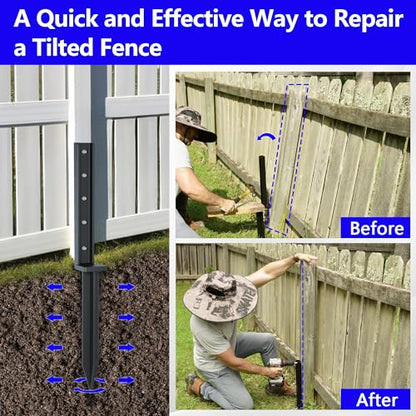 One-Piece Fence Post Repair Kit 2-Pack 32in Manganese Steel - size: 2-Pack