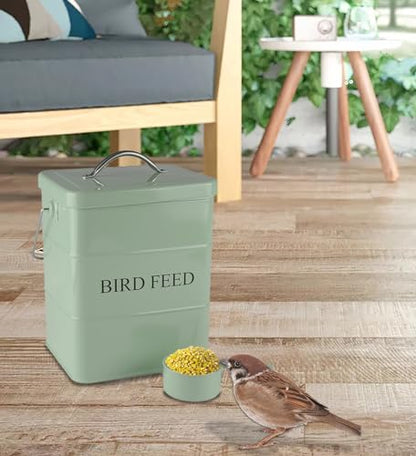 Geyecete Bird Feeder,Bird Food Jar Pet Food Storage Airtight Food Storage Container-Green - color: Green