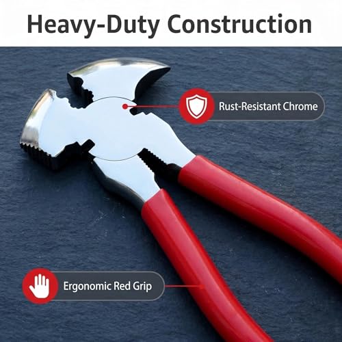 Saiveina Fencing Pliers, 10-Inch Heavy Duty Fence Pliers Multi Tool