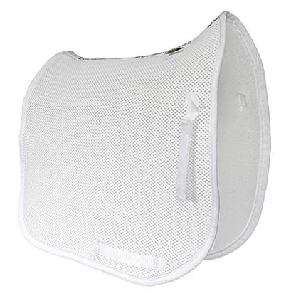 ECP Equine Comfort Products 3D Air Ride Dressage Saddle Pad, Full Size Non-Slip Shock-Absorbing Mesh Pad with Breathable Ventilation, Impact Protection & Thermoregulation for Horse Comfort, White