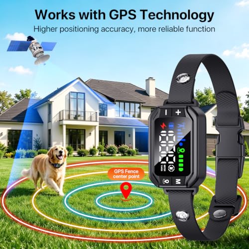 GPS Wireless Dog Fence System, Electric Fence for Dogs, 3 Training Modes