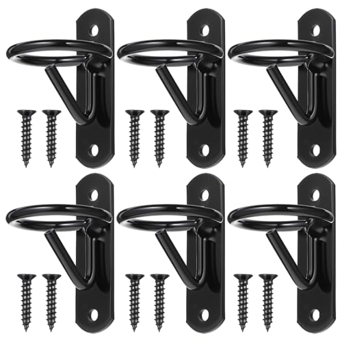 6 Pcs Blakc Bucket Hangers for Horse Wate, Heavy Duty 5 Gallon Bucket Hook