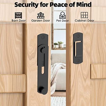 L'aimefois 180 Degree Flip Sliding Barn Door Lock for Privacy (2pcs - color: Black