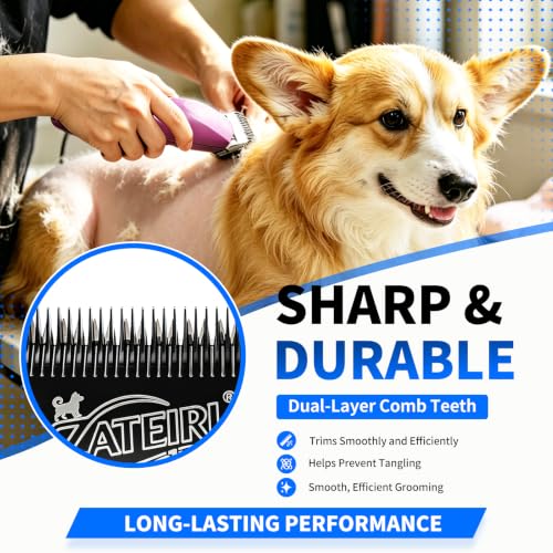 4 Pack Pet Grooming Clipper Blades with Steel Cutters, Sizes 10, 7FC, 5FC & 4FC, Black, Compatible with Andis, Oster A5, Wahl KM10 A5 Style Dog Clippers - color: Black, size: 10# + 7FC + 5FC + 4FC