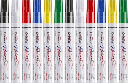 Overseas Paint Pens Paint Markers, 6 Colors Oil Based Permanent Markers (Pack of 2) - size: 1 Count (Pack of 12)