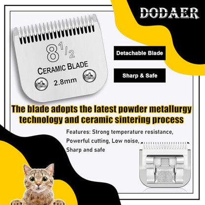 8 1/2 Dog Grooming Ceramic Blade,Compatible with Andis ,Oster A5,Wahl KM10 - color: Silver, size: 8 1/2 blade 2.8mm