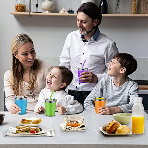 Kids Tumblers with Lids and Straws, Drinking Cup for Adults and Children - color: Blue/Green/Red/Purple/Orange