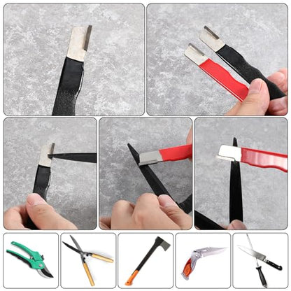 4 Pack Garden Tool Sharpener Portable Knife Sharpener Garden Knife Sharpeners Mini Speedy Edge Sharpening Multipurpose Carbide for Trimming Knives Cutter Scissor Axe Clipper Pruners