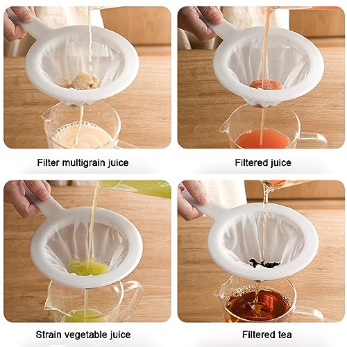2pcs Mesh Fine Strainer, 200Mesh +400Mesh Ultra Kefir Sieve with Handle, Plastic Juice Yogurt Strainer, Fine Meshs Colander for Straining Cocktail, Nut Milk, Yogurt, Honey, Wine. Coffee, Kefir