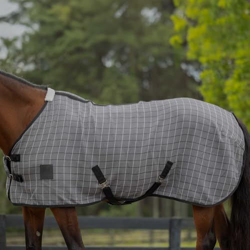 Equinavia Luftig Waffle Cooler | 100% Cotton - Grey/Black - 74 in - color: Grey/Black, size: 74 in