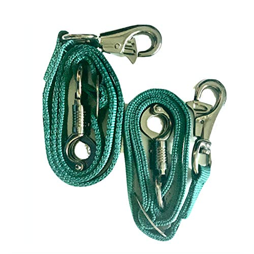 Majestic Ally Pack of 2, Double Thick Trailer Tie for Horse Haulage, with Adjustable Buckle, Panic Snap and Bull Snap – 1 Inch by 36 Inch (Hunter Green) - color: Hunter Green