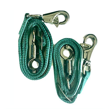 Majestic Ally Pack of 2, Double Thick Trailer Tie for Horse Haulage, with Adjustable Buckle, Panic Snap and Bull Snap – 1 Inch by 36 Inch (Hunter Green) - color: Hunter Green