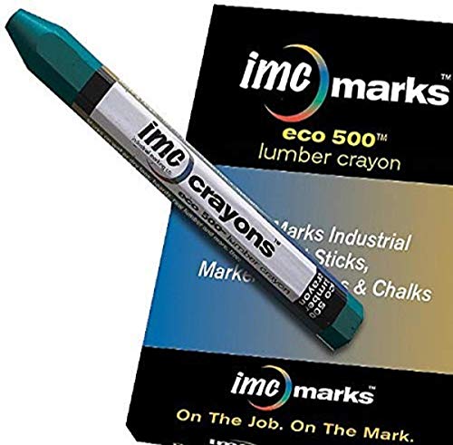 Heavy Duty Lead-Free Non-Toxic Hex Shape Eco Lumber 500 Crayon, Green (Pack of 12) - color: Green