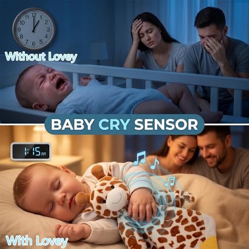 BEREST Baby Sound Sleep Soother- White Noise and Lullaby Infant Sleeping Aid with Cry Sensor at Nap Time Routine, Awesome Babies Gift Portable Plush Toddler Snuggle Toy, Infant Blanket (Coffe Brown) - color: Coffe Brown