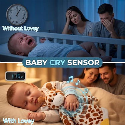 BEREST Baby Sound Sleep Soother- White Noise and Lullaby Infant Sleeping Aid with Cry Sensor at Nap Time Routine, Awesome Babies Gift Portable Plush Toddler Snuggle Toy, Infant Blanket (Coffe Brown) - color: Coffe Brown
