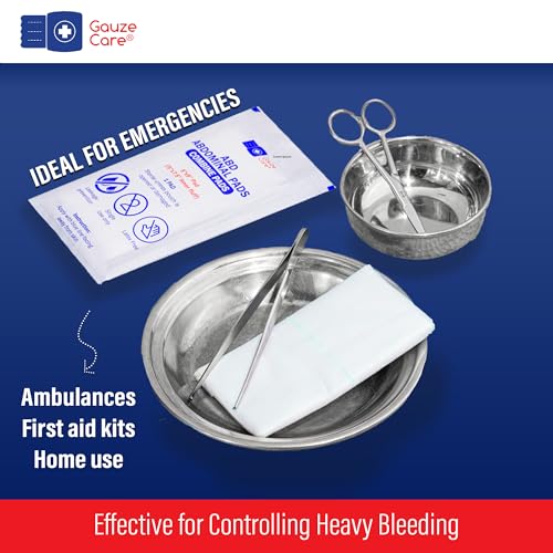 GauzeCare Sterile Abdominal- ABD Combine Pads| 50-Pack, 5 x 9 Inches| Extra Absorbent & Thick, Individually Wrapped Wound Dressing, First Aid Pads| Surgical-Grade, Nonstick- for Heavy Leakage, Post Op - size: 5"x9" (50 Pads)