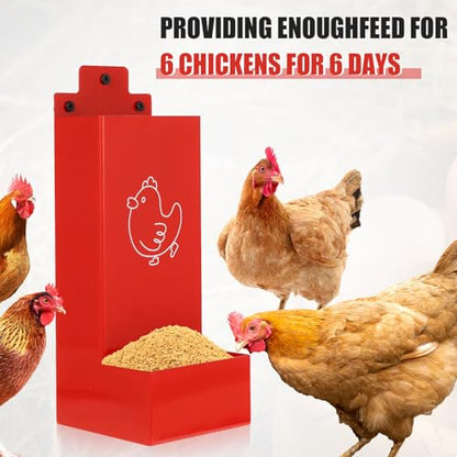 Automatic Chicken Grit Feeder,2 Pack Metal Hanging Chicken and Poultry Feeder,No-Waste Design,Easy to Install and Clean,Ideal for 5-6 Chickens