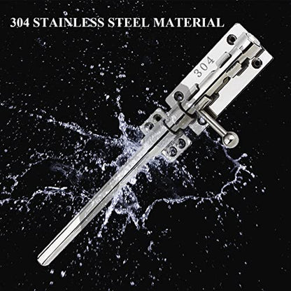 12in Slide Bolt Gate Latch 304 Stainless Steel Barrel Bolt Latch Heavy Duty Door Security Lock Thickened Door Latches Hardware with Mounting Screws for Barn Fence Shed Basement - color: 12in Silver