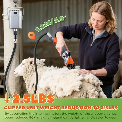 Sheep Shears Professional 1000W 2800RPM, Hanging Type | 13-Tooth Carbon Steel Blades Power Through Thick Coats, Ideal Hanging Livestock Shearing Machine for Sheep, Goats & Cattle