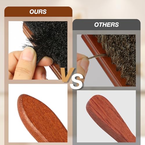 4Pcs Shoe Shine Kit, Horsehair Brush for Cleaning and Polishing - size: 4PCS