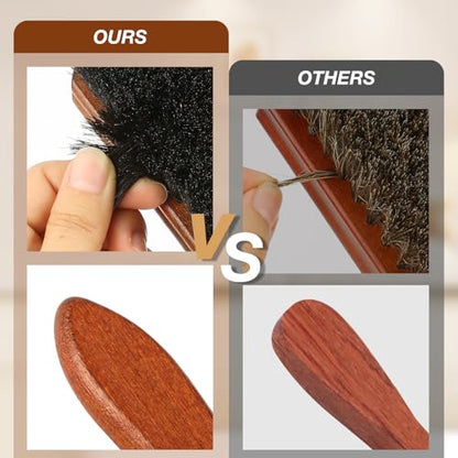 4Pcs Shoe Shine Kit, Horsehair Brush for Cleaning and Polishing - size: 4PCS