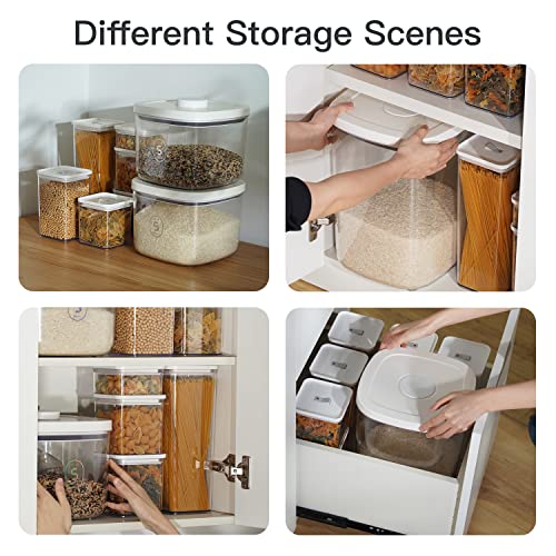 20-25 lbs Rice Dispenser,10.5 Qt/10 L/22-25 lbs Rice Container Storage with Measuring Cup & Brush Food Cereal Container Bins Household for Kitchen Pantry Organization (AY-10KG-WHITE) - color: AY-10KG-WHITE