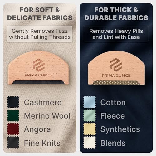 2 PCS Wooden Sweater Comb for De-Pilling Cashmere, Wool, Knitwear, Manual Lint Remover, Portable Depiller for Clothes, Fuzz, Bobbles, Pilling Shaver, Fabric Defuzzer, Sweater Care Tool - color: 2pcs