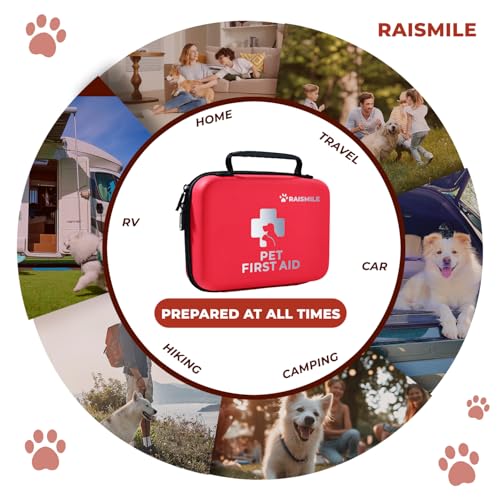 Dog First Aid Kit, Pet First Aid Supplies for Treat Dogs & Cats in an Emergency, Ideal for Use at Home, Outdoors, Traveling