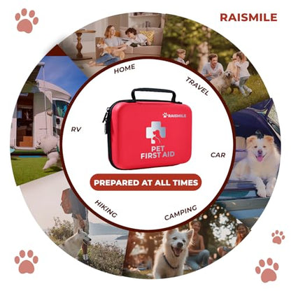 Dog First Aid Kit, Pet First Aid Supplies for Treat Dogs & Cats in an Emergency, Ideal for Use at Home, Outdoors, Traveling