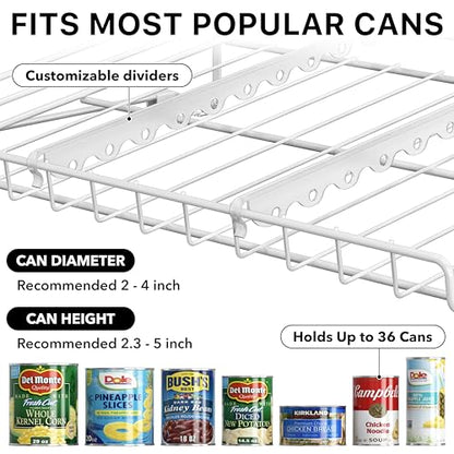 Simple Houseware 3-Tier Stackable Can Organizer Rack Hold 36 Cans, White - color: White