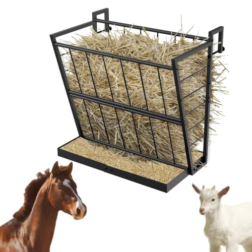 LIANTRAL Hay Feeder Goat, Black 2-in-1 Wall Mounted Goat Hay Rack