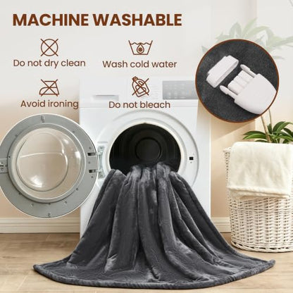 Electric Heated Blanket Twin 62"x84", 8 Heat leavls and 1-8H Auto Off | Fast Heating, Over-Heat Protection&ETL Certification, Soft Flannel Sherpa, Machine Washable, Suitable for Bed and Sofa - color: Grey, size: Twin-62" x 84"