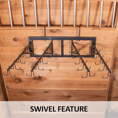 EASY-UP Pro Series Swivel 40 Hook Bridle Rack | High-Capacity, Durable & Accessible Horse Tack Organizer | Mountable or Portable