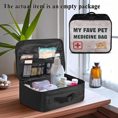 Pink First Aid Bag Empty Pet 1st Aid Bag Medical Travel Case First Responder Emergency Medicine Bags for Car Home Office Sport Outdoors - color: Pink Pet